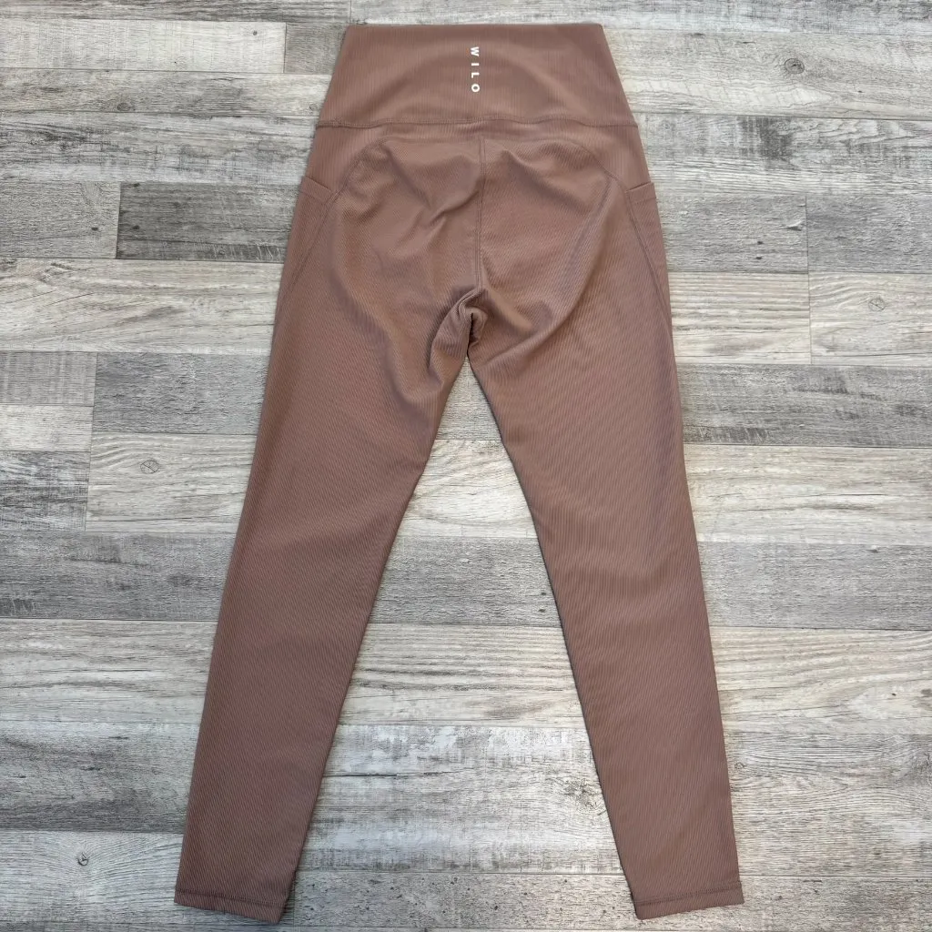 Wilo The Label high rise ribbed leggings with pockets latte/clay size medium K17 - Image 7