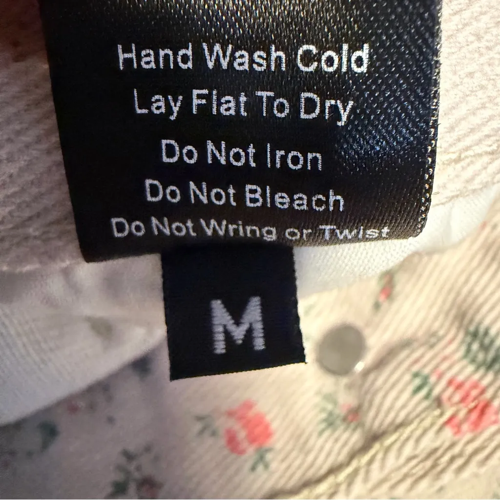 POL Floral Print Distressed Jeans Womens M Cottagecore Wide Leg baggy high rise - Image 13