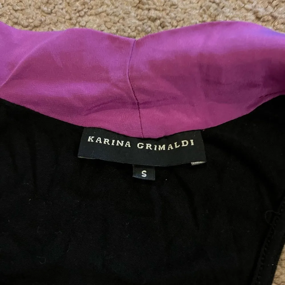 Karina grimaldi purple silk blouse small - Image 4