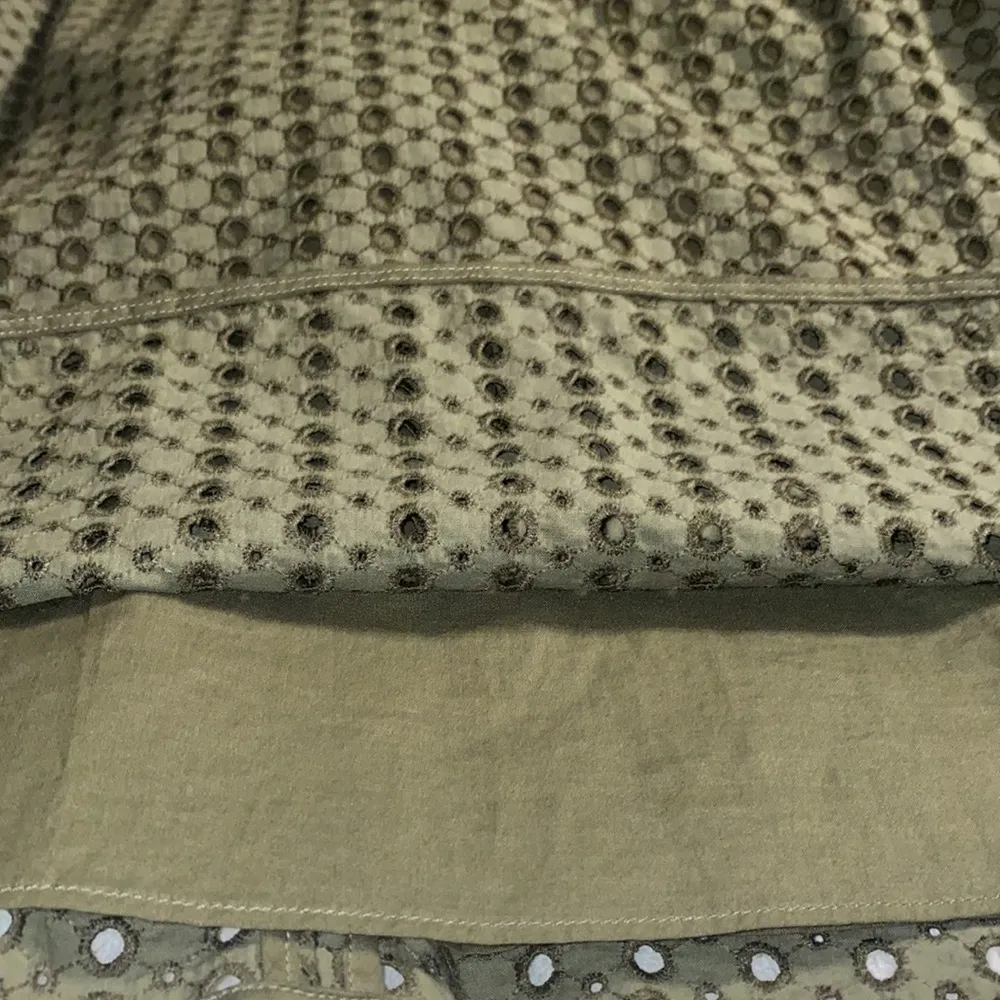 BANANA REPUBLIC M LIMITED EDITION FLUTTER-SLEEVE EYELET DRESS OLIVE GREEN - Image 4