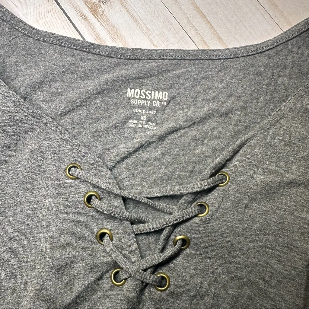 Mossimo Supply Co. Charcoal Midi Dress Gray Size XS - Image 3