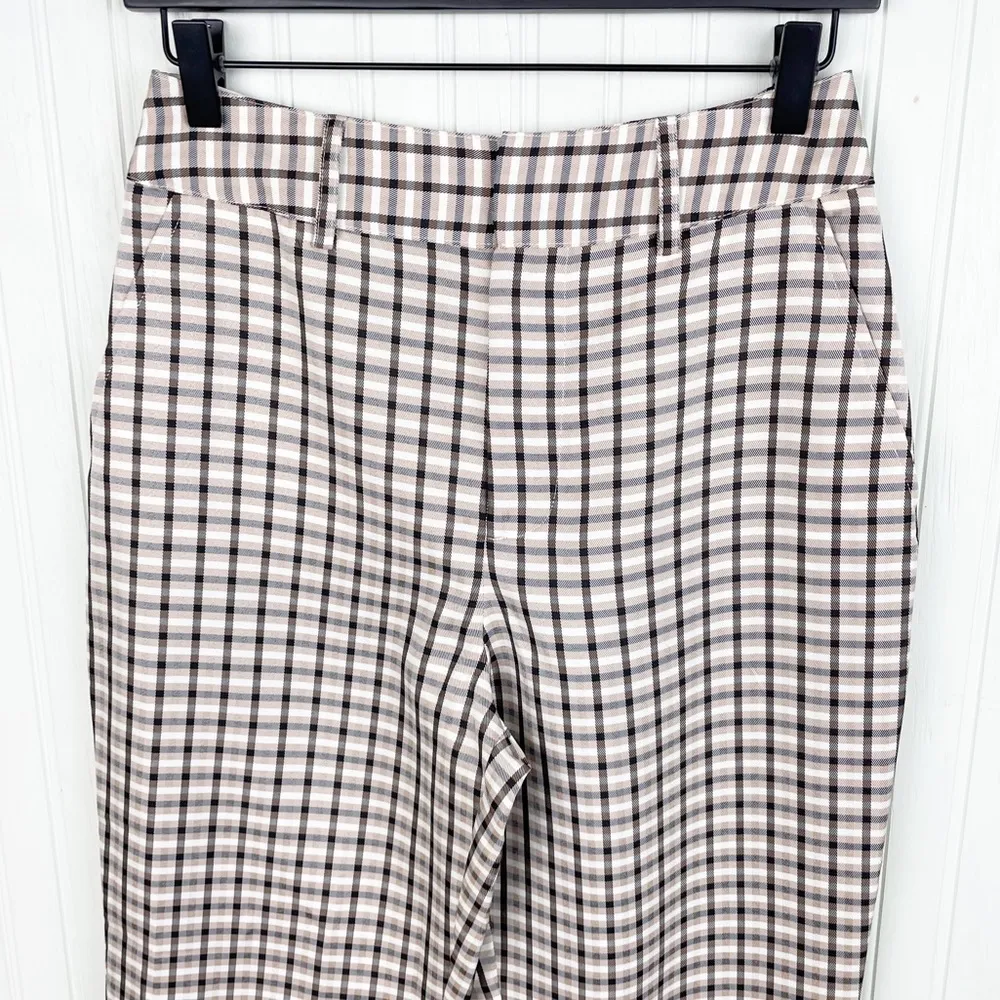 NEW Express x Negin Mirsalehi Mixed Plaid Print High Waisted Trouser Pant Size 0 - Image 5