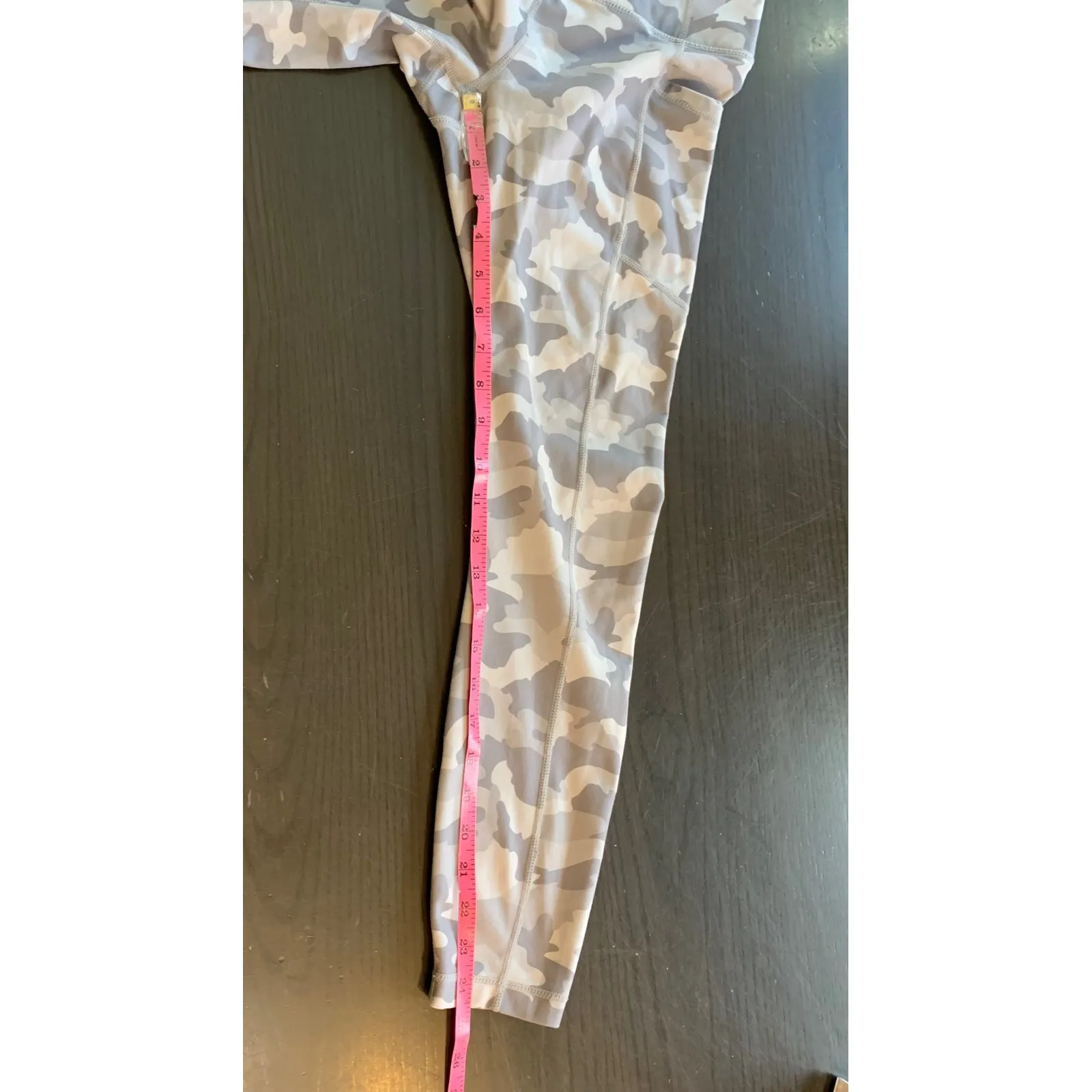 Yogalicious Lux Camo Leggings High Waist‎ Pockets Athleisure Activewear Size S Gray - Image 7