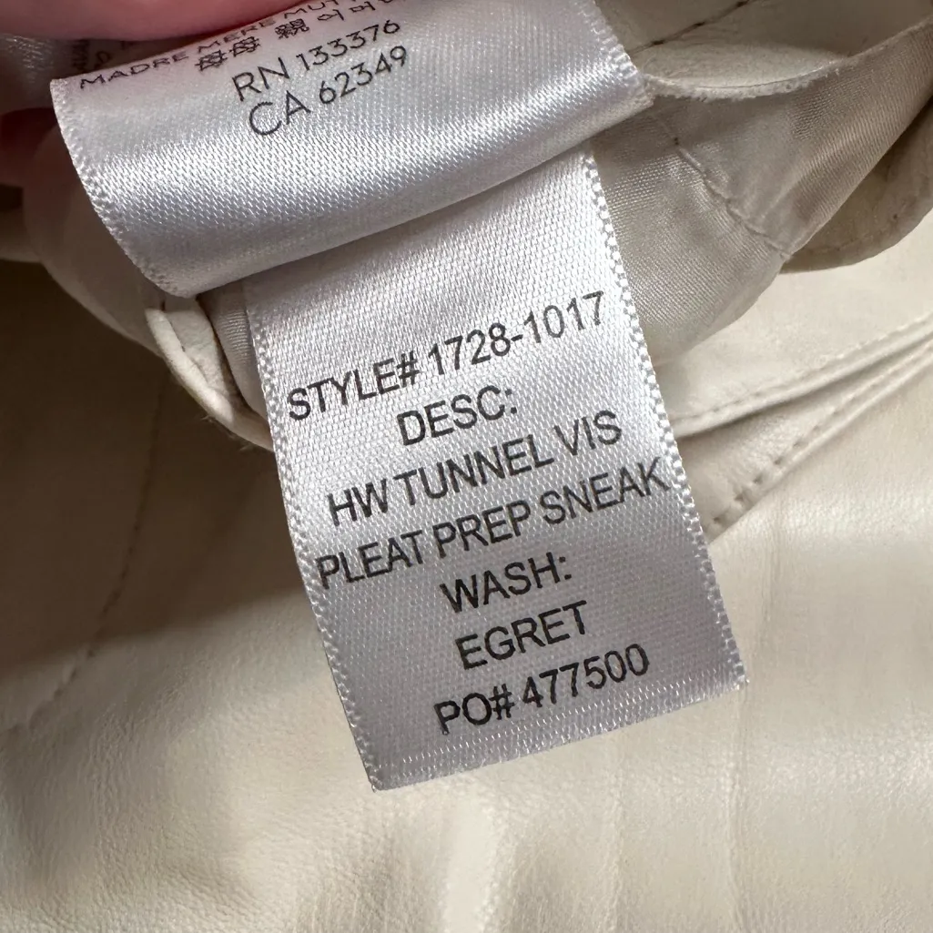 MOTHER High Waisted Tunnel‎ Vision Pleated Prep Leather Pants Size 29 - Image 6