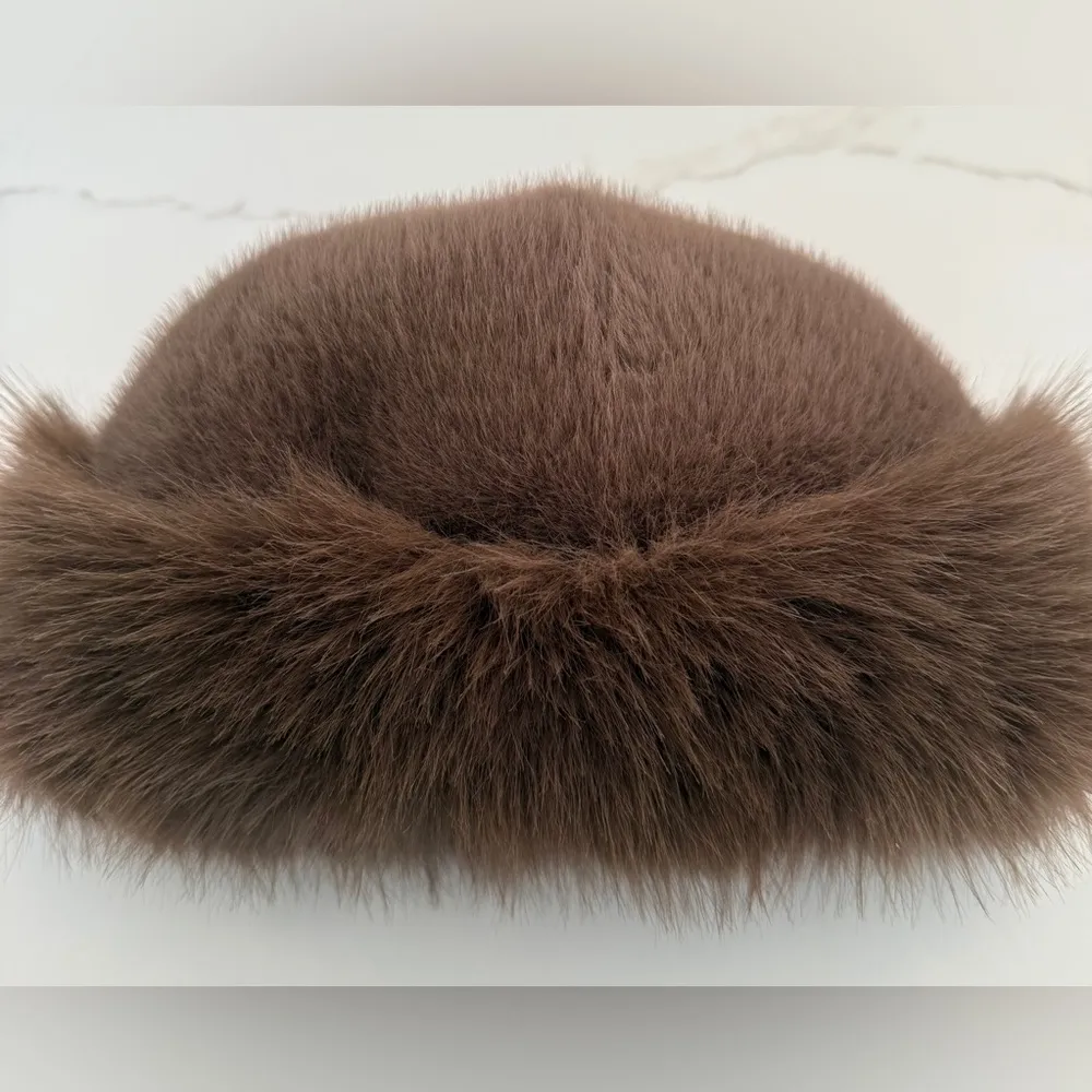 Women's Light Brown Fluffy Faux Fur Cap Fur Hat Fur Hats Mongolian Hat - Image 3
