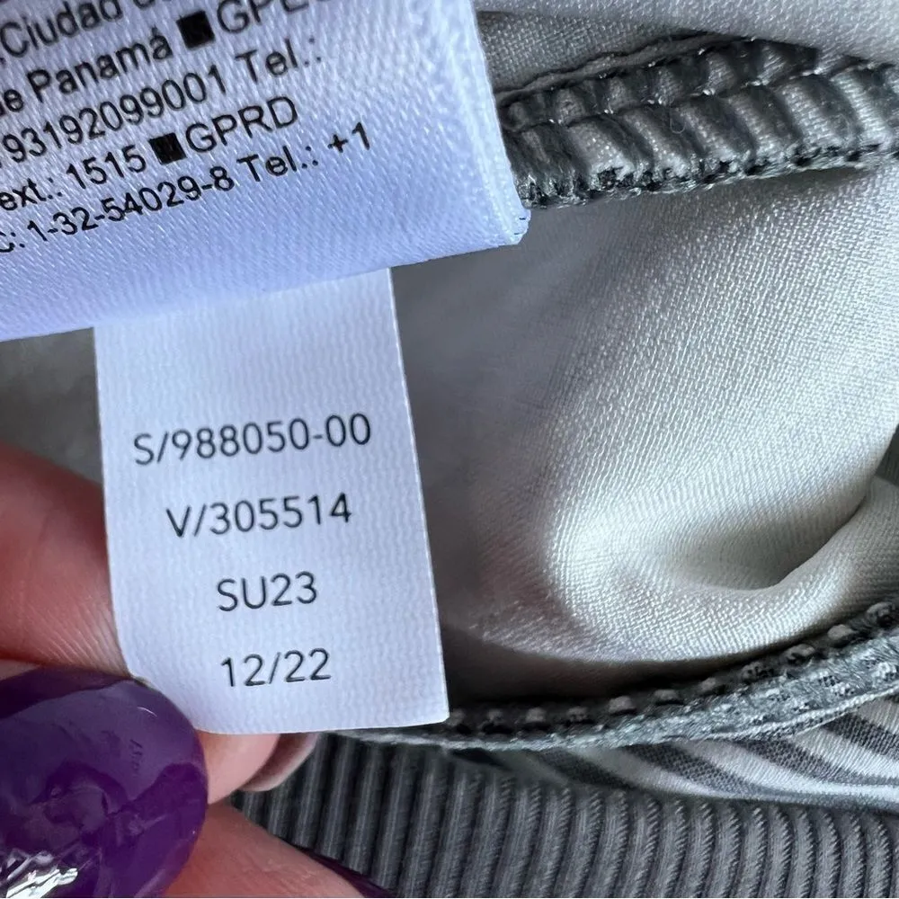 Athleta Brooklyn Textured Ankle Pant City Stripe Black/Sea Grey Size 14P - Image 15