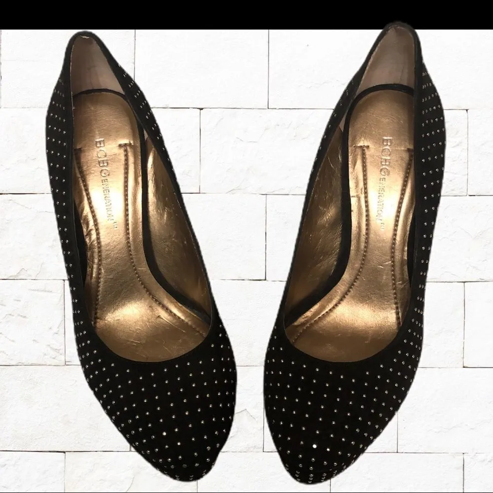 BCBG Beautiful black studded chunky heels - Image 2