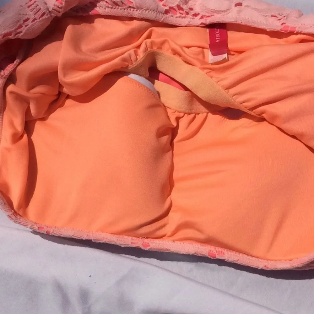 VS pink neon lace overlay sports bra XX - Image 12