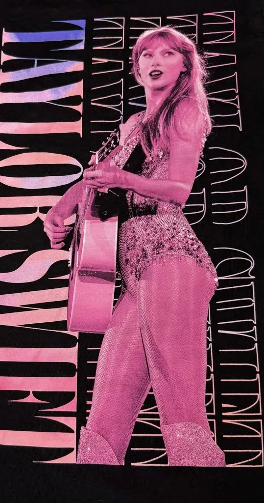 Taylor Swift Eras Tour Lover Oversized T-Shirt Small Black Merch Tee Official - Image 1