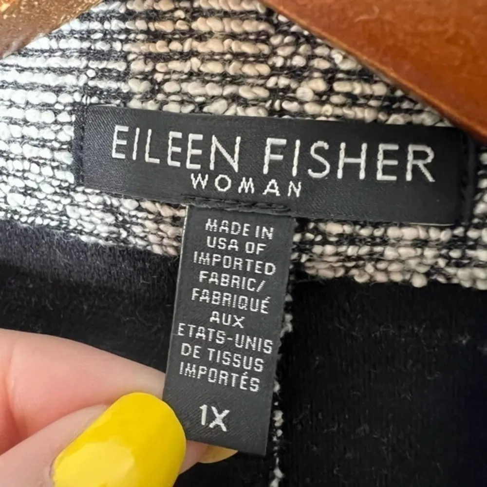 Eileen Fisher plus size gray marled heather open front cardigan sweater thick 1X - Image 7