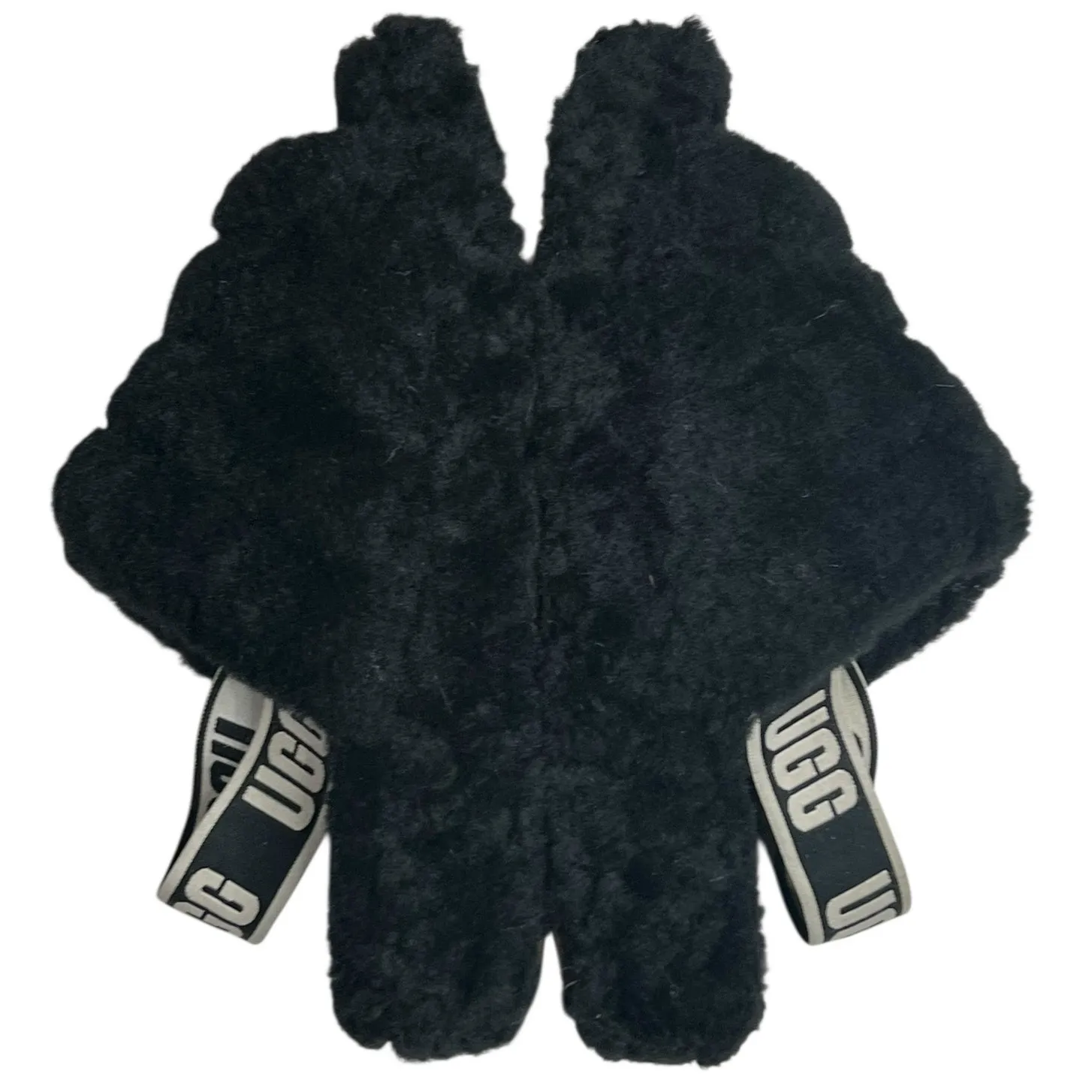 Ugg Fluff Yeah Slide Slippers Womens 8 Black Plush Sheepskin Logo Soft Fur Cozy - Image 7