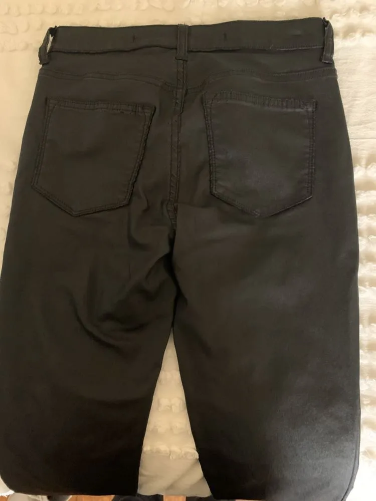 Francesca's Black Leather-Coated Stretch Pants - Image 3