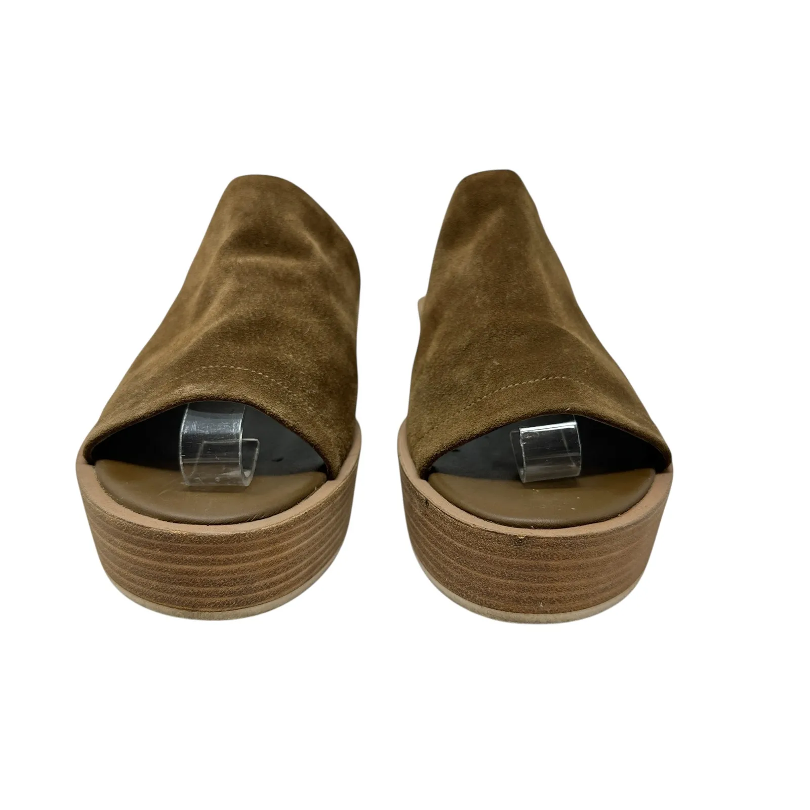 Vince Slide Sandals Platform Wedge Suede Leather‎ Brown Size US 6.5 - Image 3