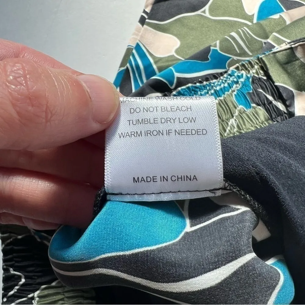 Equipment Suzette Floral Print Drawstring Silk Pants In ECLIPSEMULTI Size 4 NWOT - Image 9