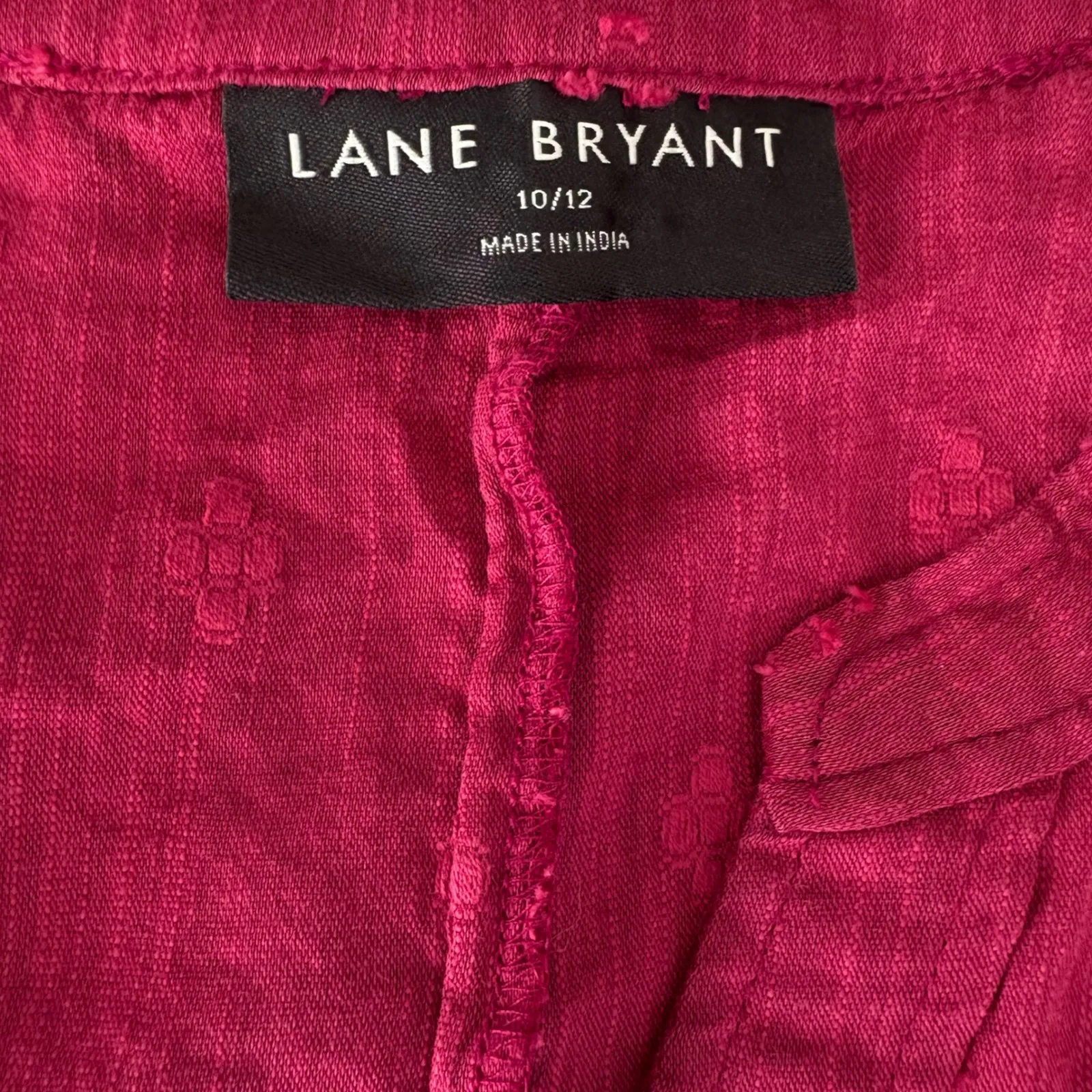 Lane Bryant Womens Top Burgundy Embroidered V Neck Short Sleeve‎ Blouse - Image 6