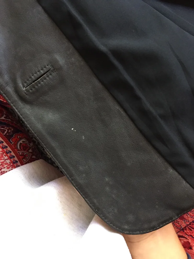 Vintage Peruvian Leather Jacket Black Size 6 - Image 8