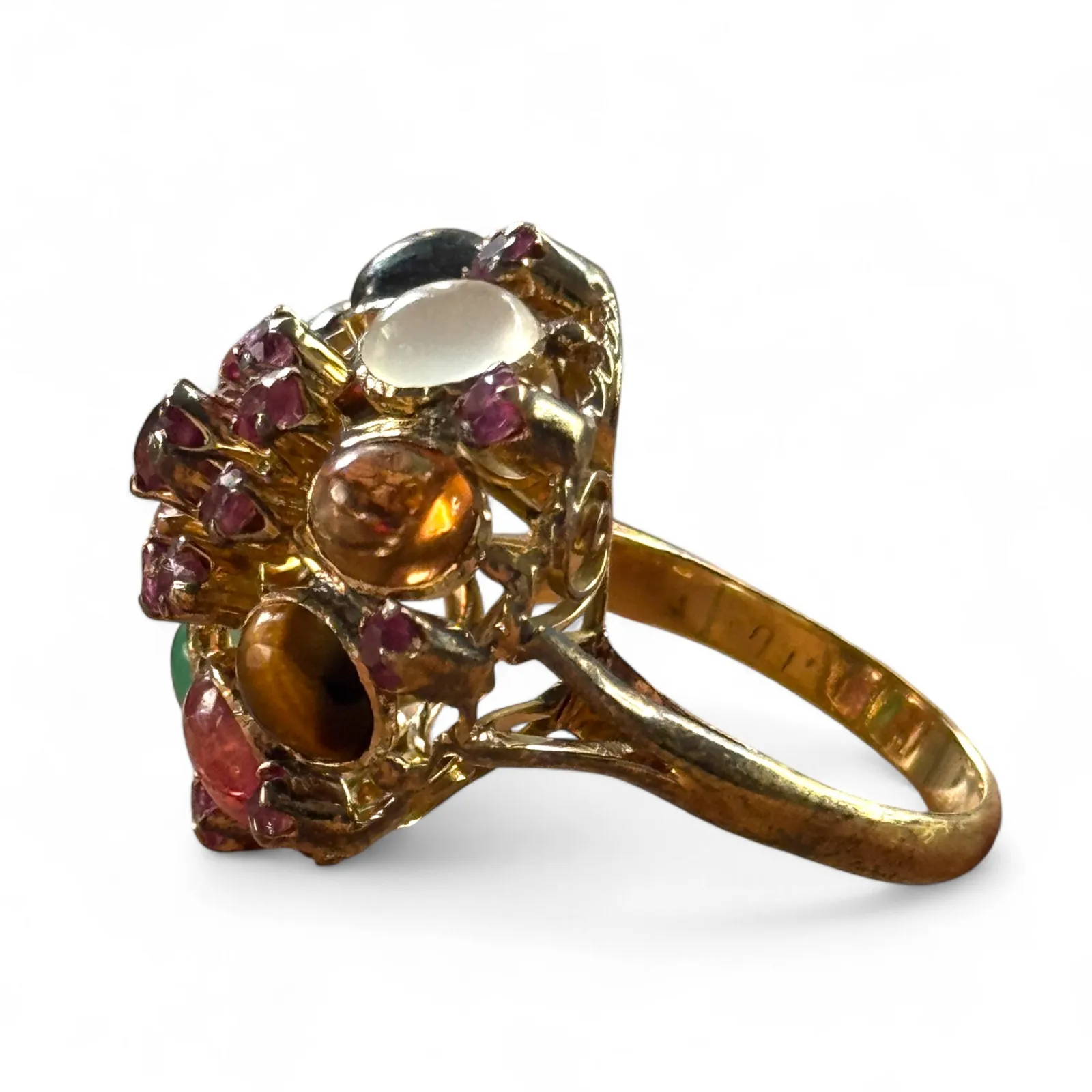 Vintage J.G Estate 14k Yellow Gold Ruby & Multi Gemstones Ring Size 6 - Image 5