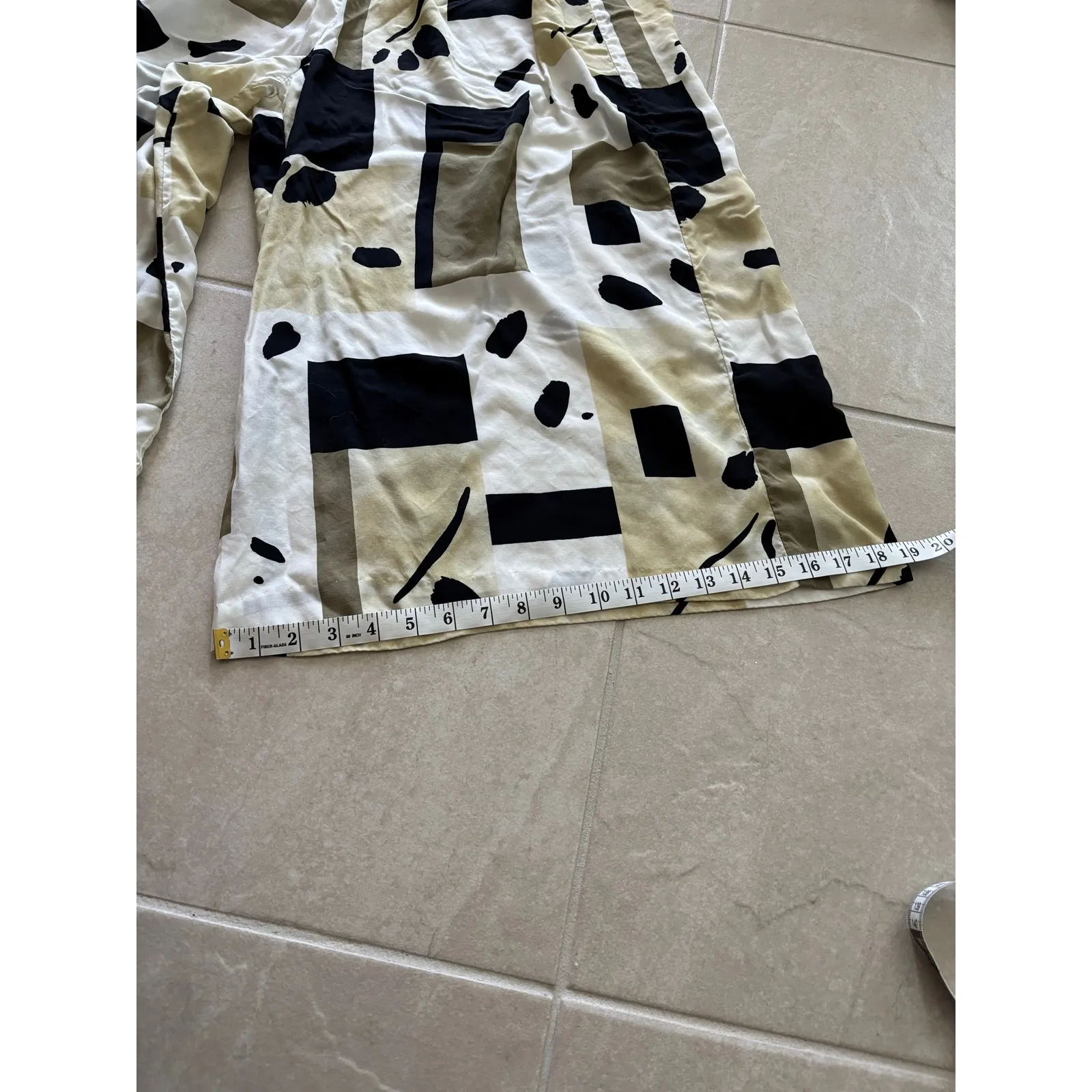 Vintage Melrose Pants Womens 12 Cream Black Wide Leg Artsy Art to Wear Modern‎ - Image 10