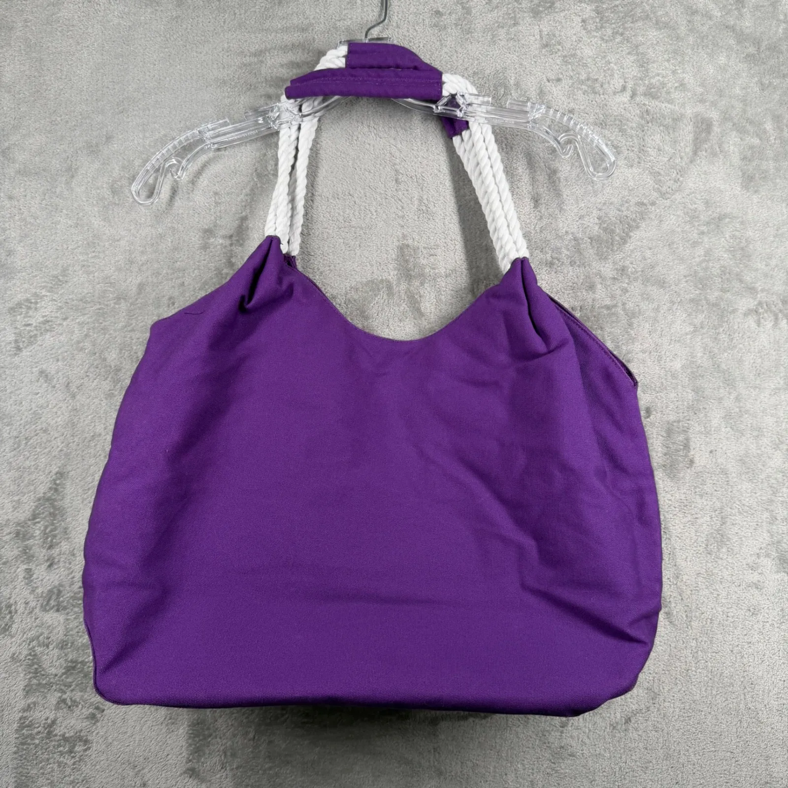 Escada Marine Groove Purple Tote Bag Rope Handle Nautical Beach Summer Resort - Image 2