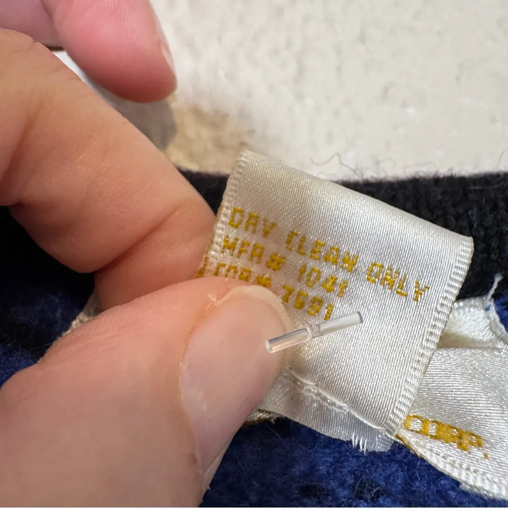 Vintage Tally Ho Blue Boiled Wool Cardigan Sweater Womens M Warm Fall Casual Size M - Image 4