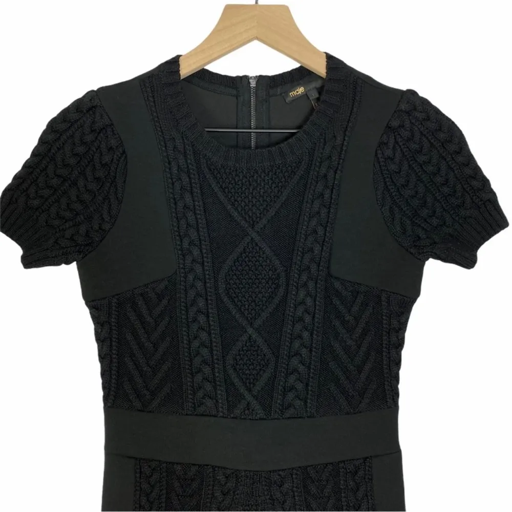 Maje Sweater Cable Knit Dress - Image 3