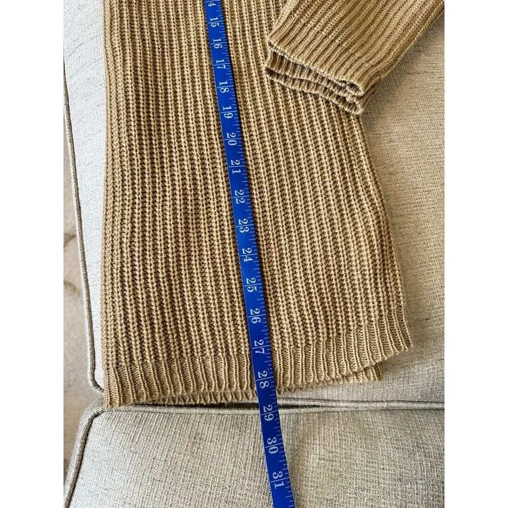 Womens Cable Knit Sweater Ribbon CrissCross Back Lace Up V-Neck SM - Image 13