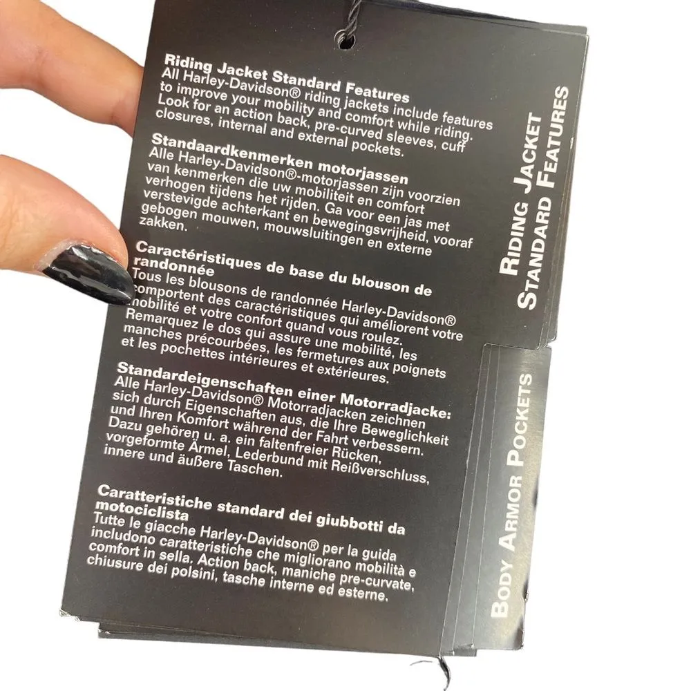 Harley Davidson Fennimore Stretch‎ Moto Riding Jacket Womens M Tall Black Orange Size M - Image 15