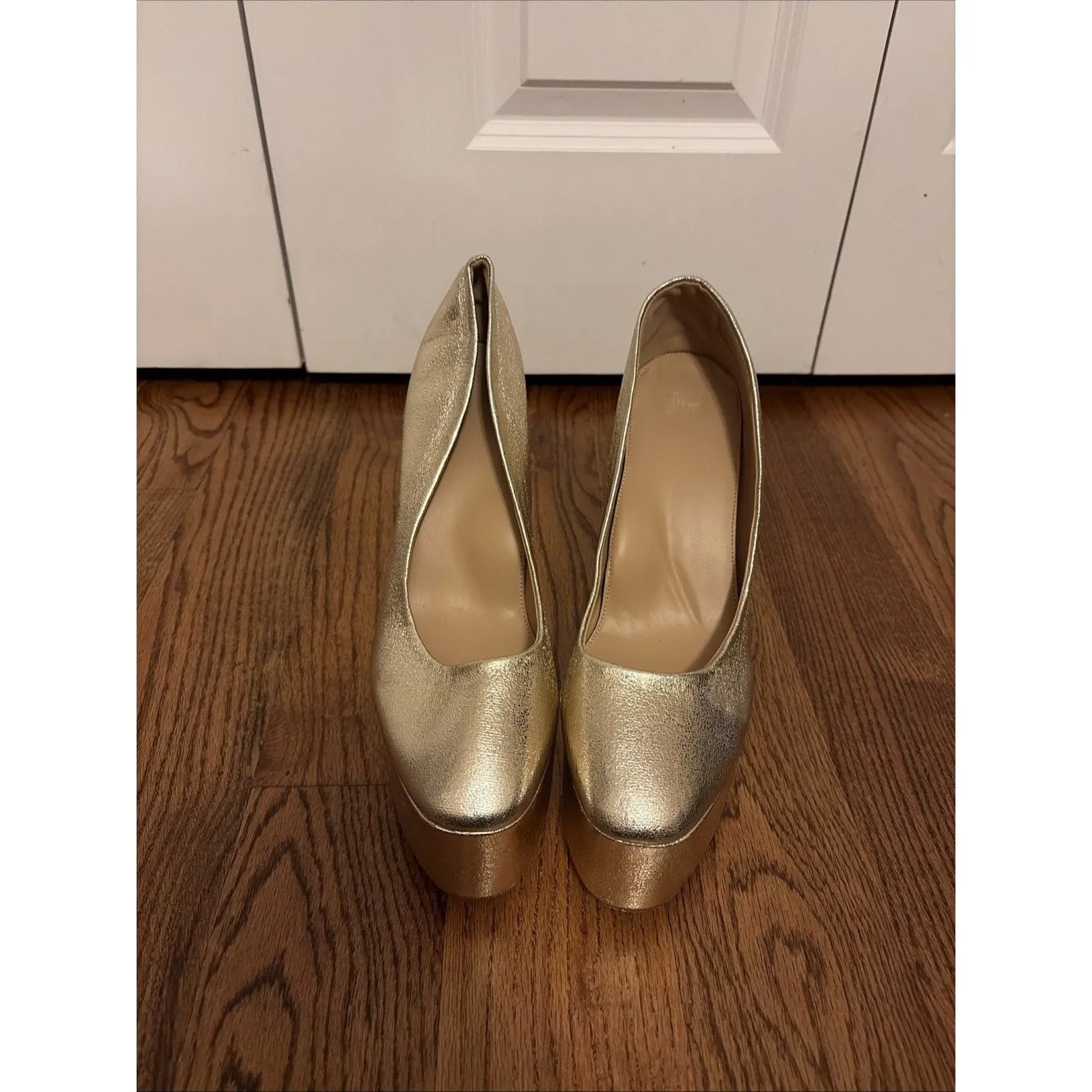 Just Fab Women's Perry Extreme Gold Platform Pump Size 11 - Image 2