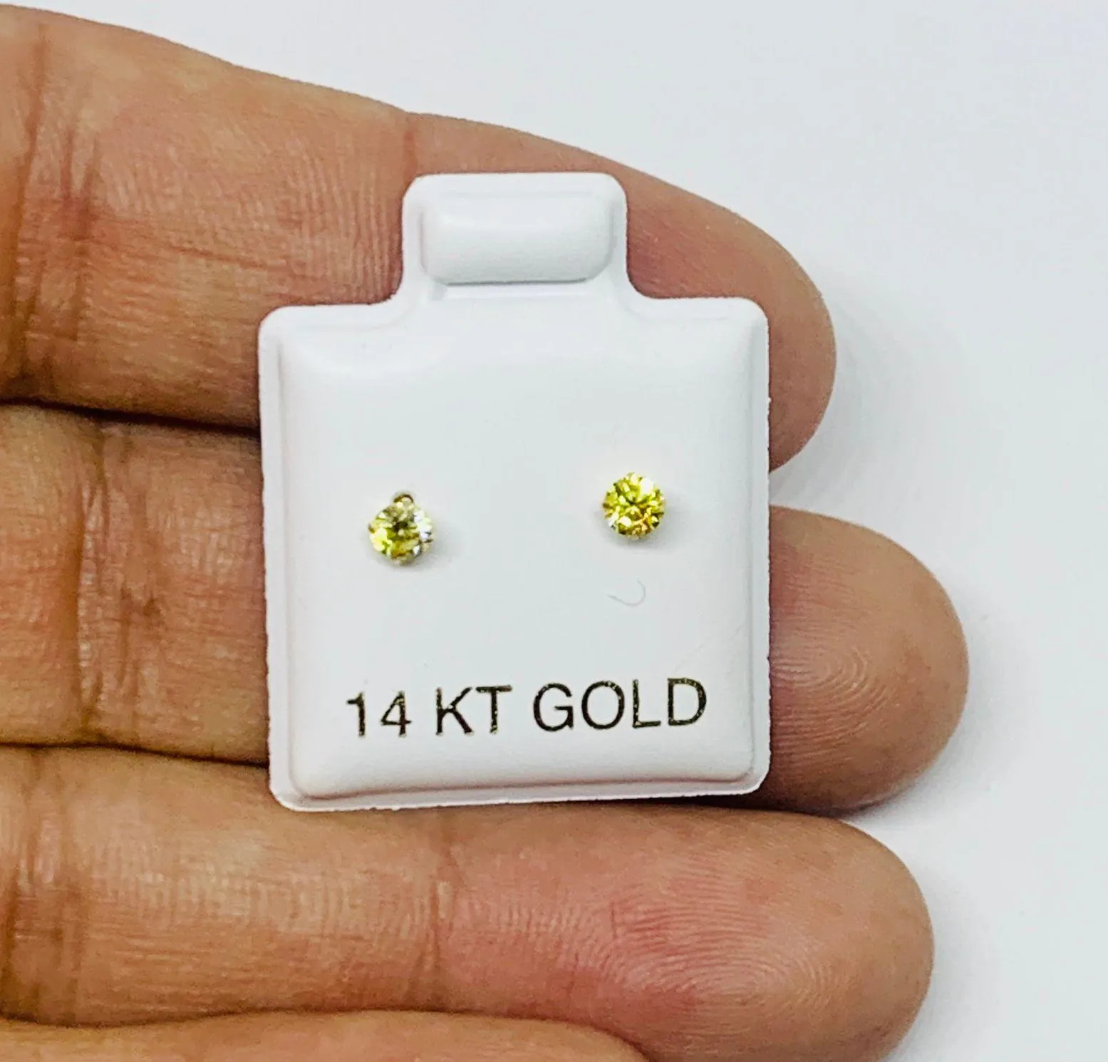 14k Gold Earrings Yellow 3mm Screw Back - Image 3