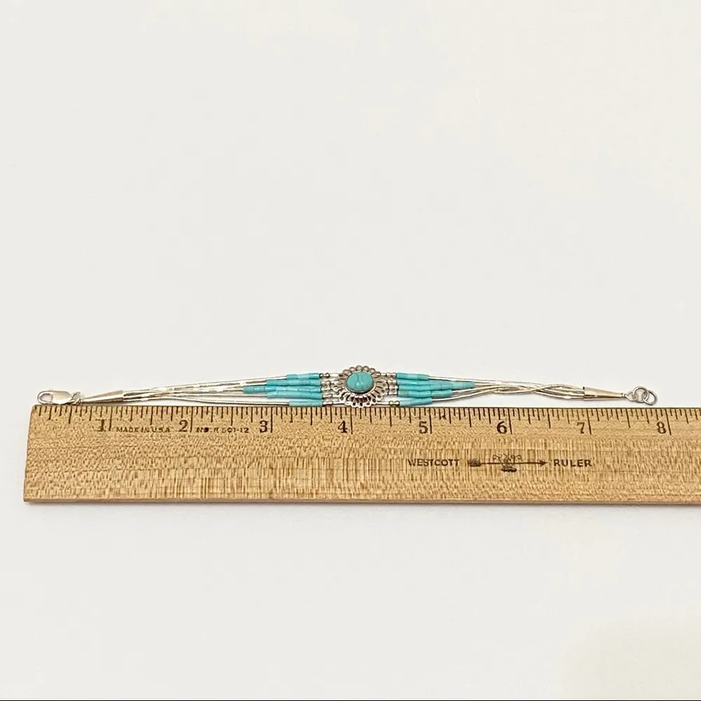 Vintage Liquid Silver Navajo Concho Bracelet - Image 4