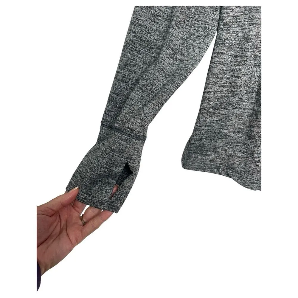 Nike Yoga Top Womens M Dri Fit Open Front Drape Cardigan Heathered Athletic Gray - Image 4