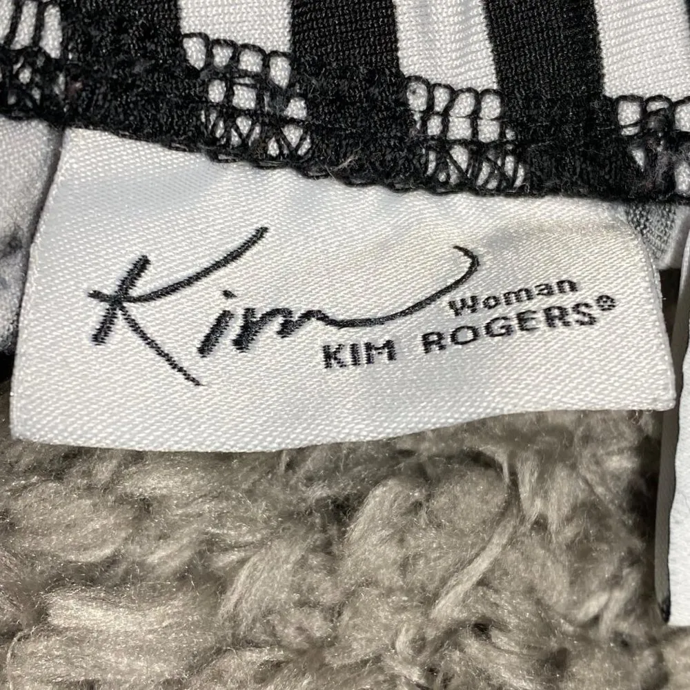 Kim Rogers Women 2X Skirt Black White Stipe Patterns Elastic Waist Long Modest - Image 3