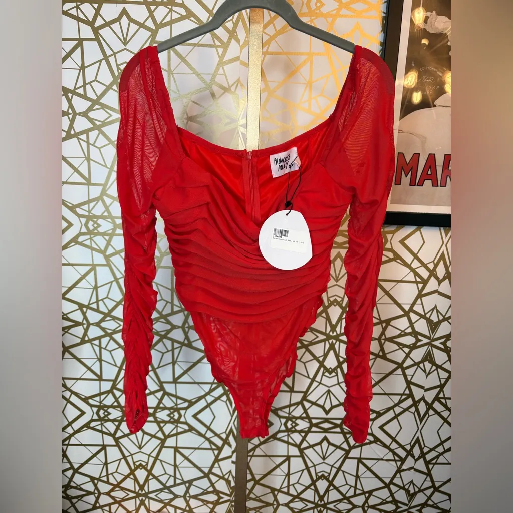 NWT Princess Polly Delany Bodysuit in red, Size 12 - Image 3
