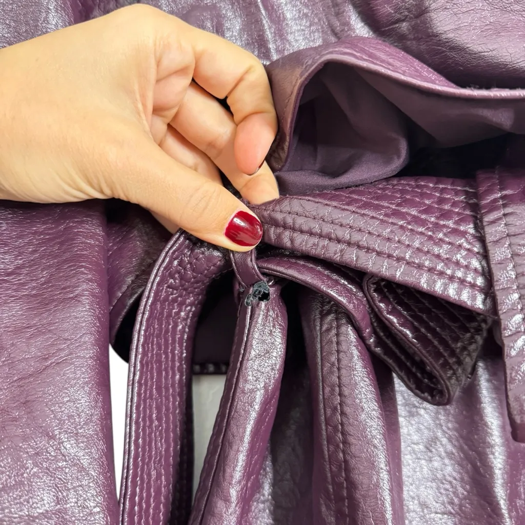 Rosetta Getty Layered Faux Leather Trench Coat - Image 7