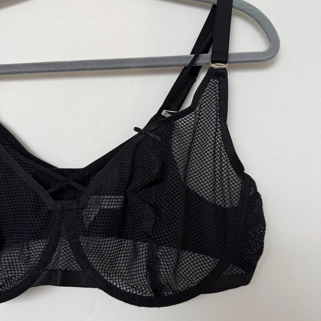 HSIA Enchante Punk Chic Strappy Unlined Balconette Bra Black Size undefined - Image 2