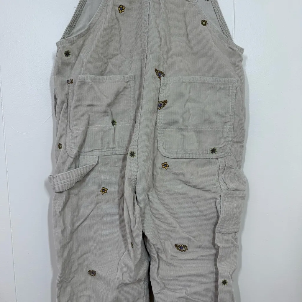 Vans  Cream Corduroy Embroidered Overalls - Image 11