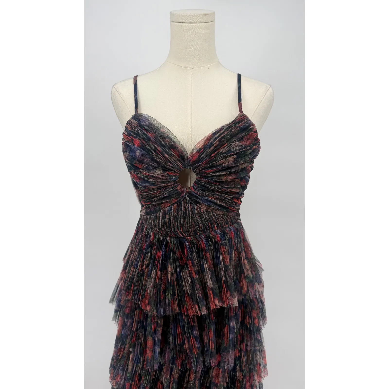 Hutch Rosey Floral Tiered Gown Navy Multi Size 4 NWT Blue - Image 6