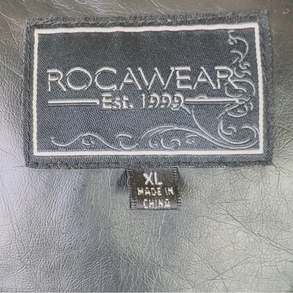 Vintage Rocawear XL Black Buttery Soft Faux Leather W/ROC Zipper Pulls & pockets - Image 14