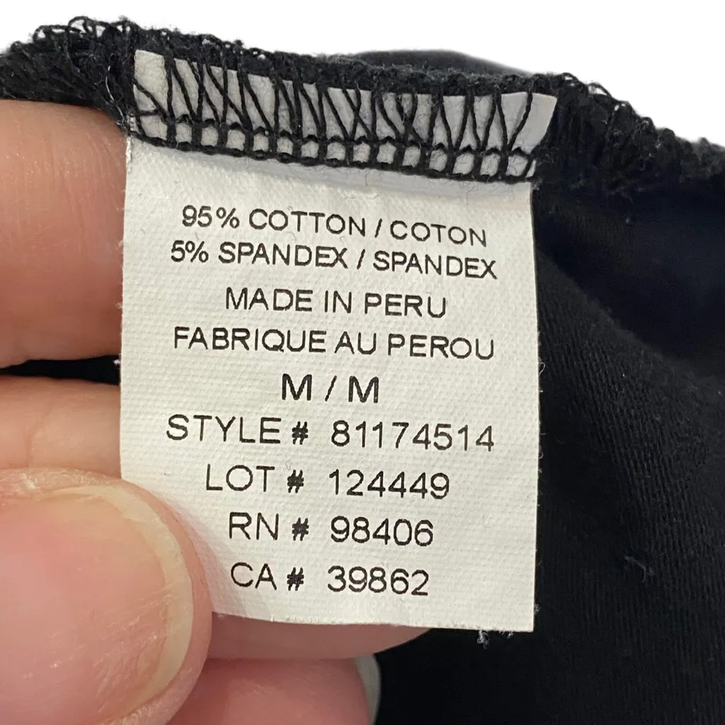 THEORY Black Turtleneck Long Sleeve Top with white cuffs Size MEDIUM - Image 9