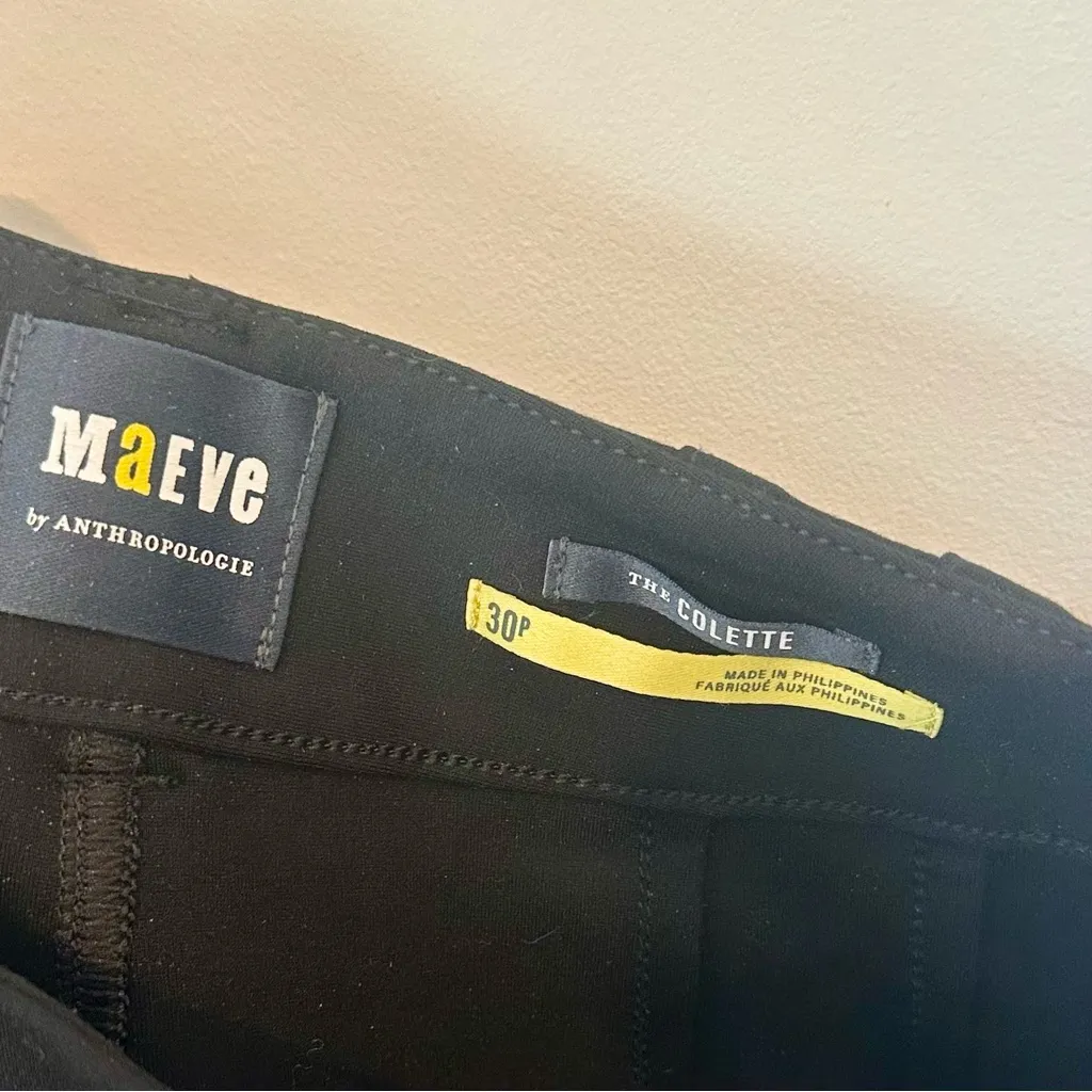 Maeve by Anthropologie Black The Colette Ponte Crop Wide-Leg Pants - Size 30P - Image 5