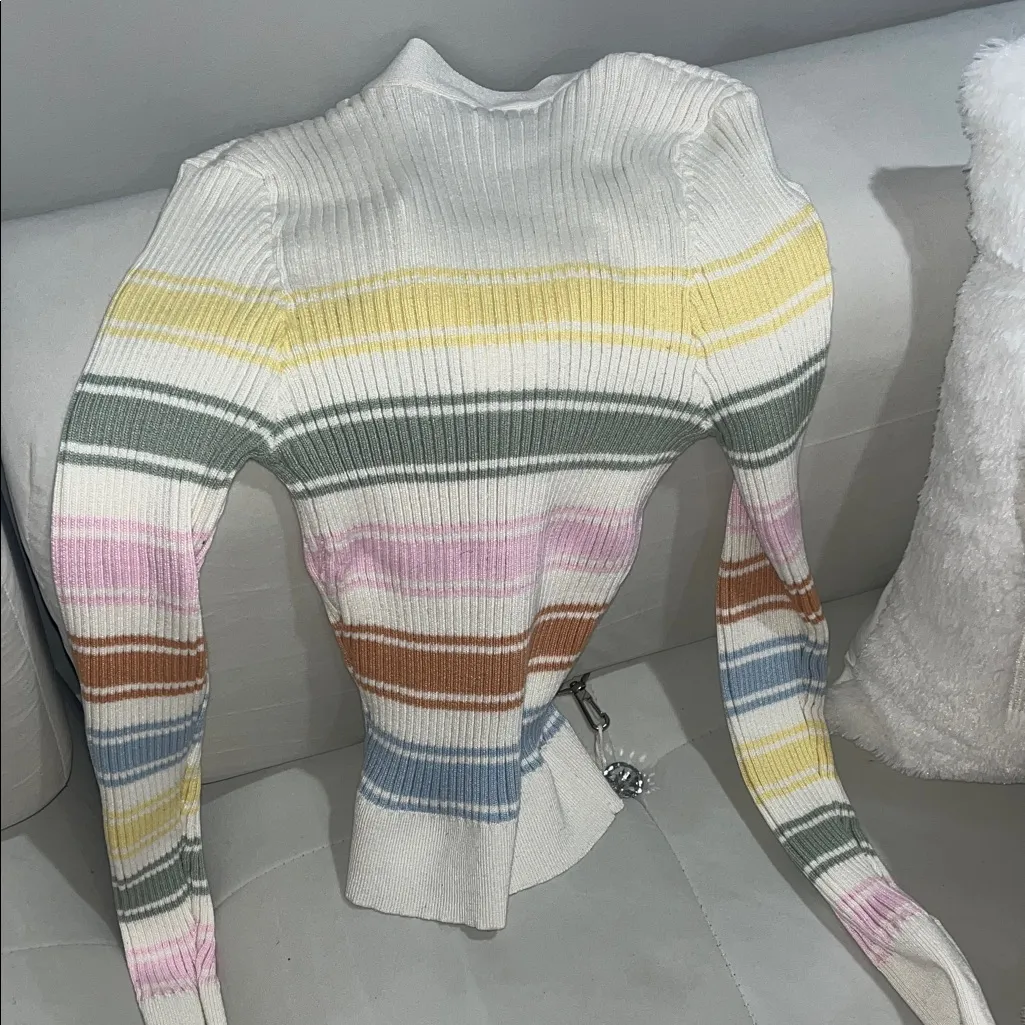 & Other Stories Multicolor Striped Cardigan - Image 4