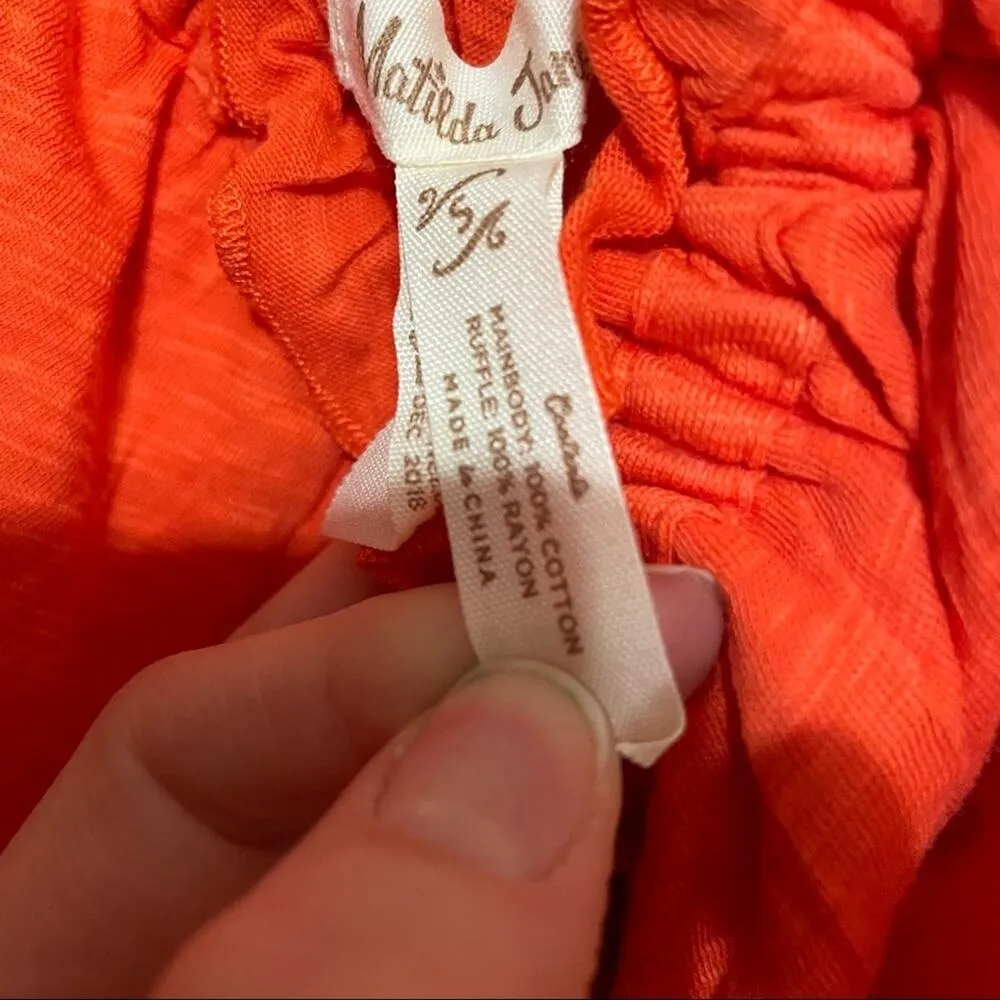 Matilda Jane Orange Ruffled Off Shoulder Tunic Blouse Womens S Frills Girly - Image 6