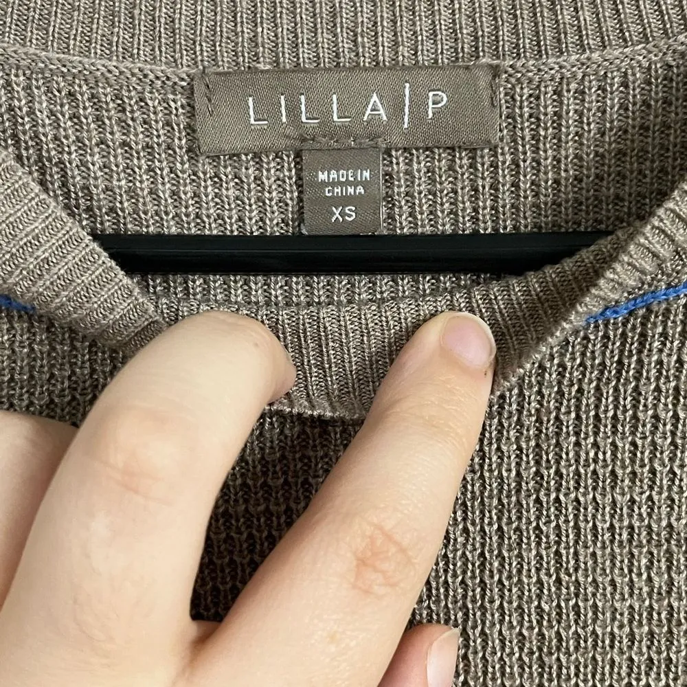 Lilla P Mocha Brown Easy Cotton Modal Short Sleeve Shirt Size XS Basic Everyday - Image 3