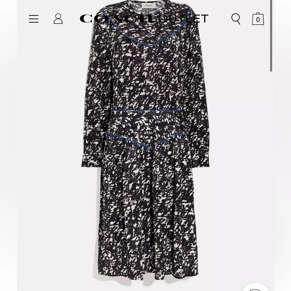 NEW COACH 1941 Black & White Yoke Long Sleeve Dress size 0 - Image 2