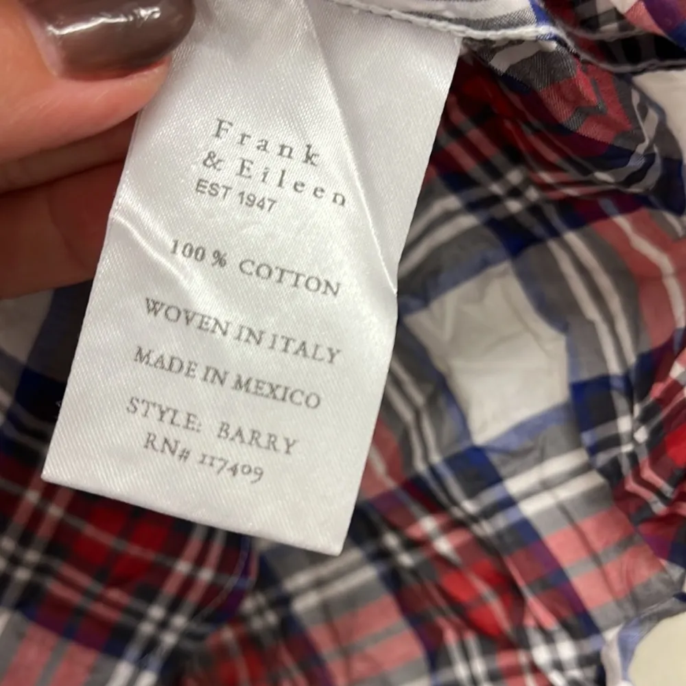 Plaid Barry Button Down Blouse XXS - Image 6