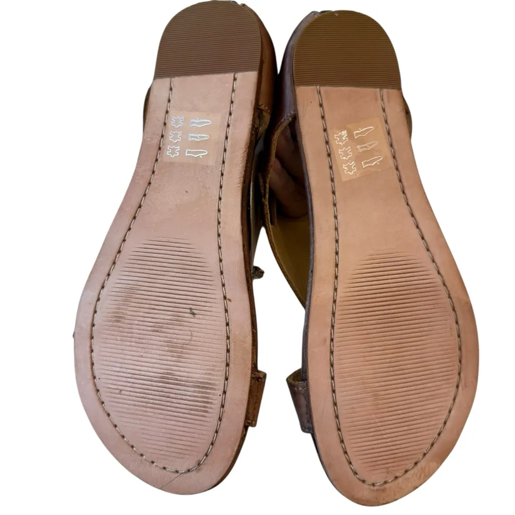 Bed Stu  Soto Teak Rustic Brown Flat Cutouts Rivets Leather Sandals Size 7 NWT - Image 8