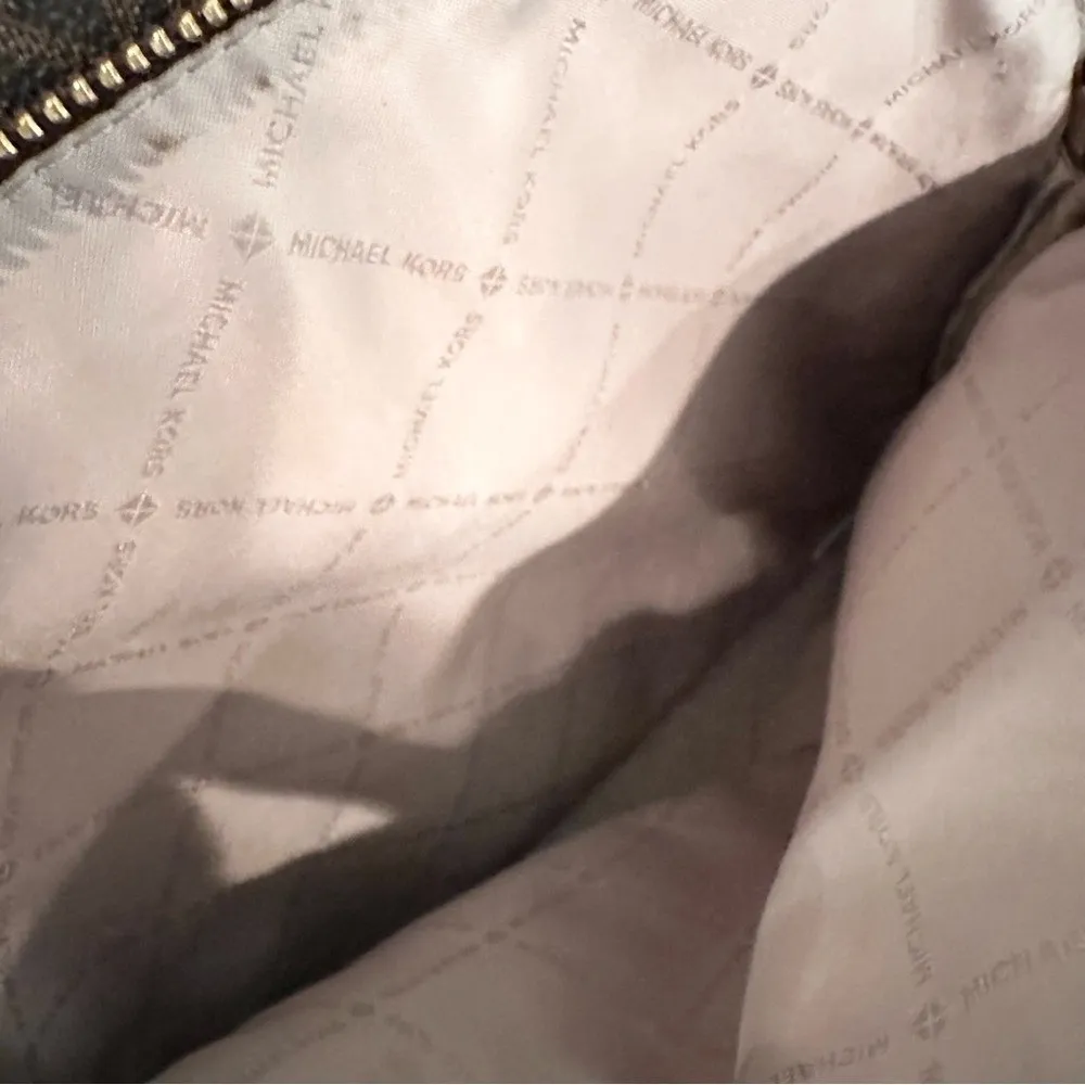 Michael Kors Abbey Medium Logo Pebbled‎ Leather Backpack Women's Brown Classic - Image 4