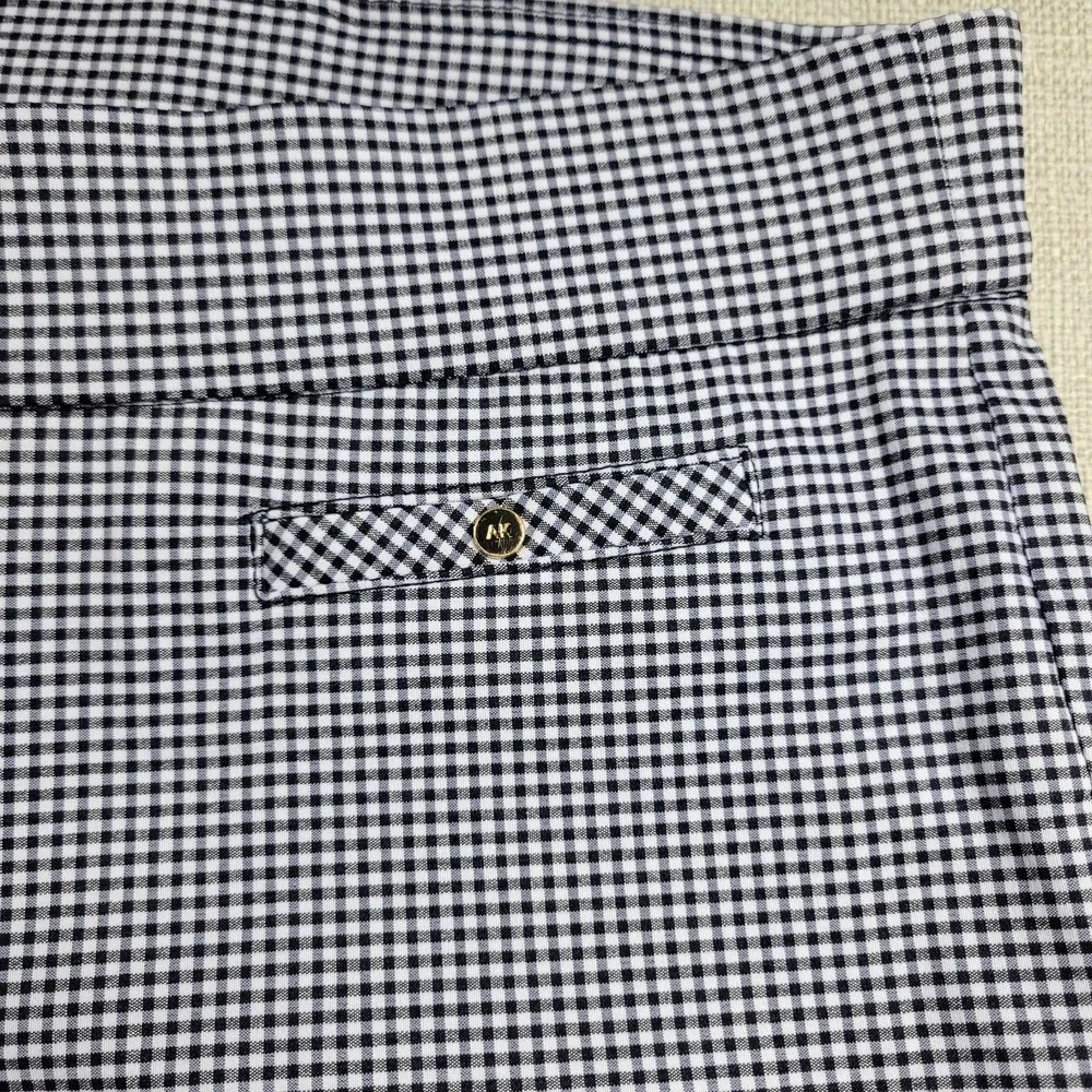 Anne Klein Womens Pants Size 4 Blue Gingham Check Pull On Straight Ankle Trouser - Image 6