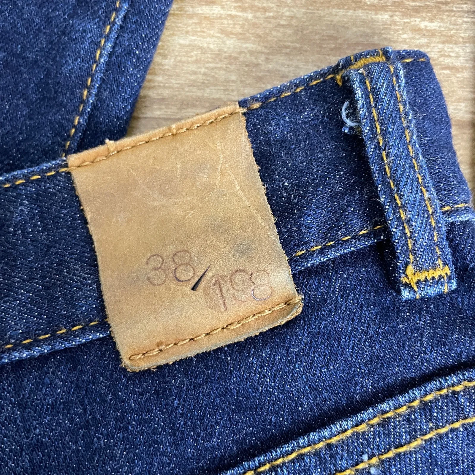 Raleigh Selvedge Straight Leg Jeans 25 Blue White Oak Cotton Stretch USA 27x28 - Image 7