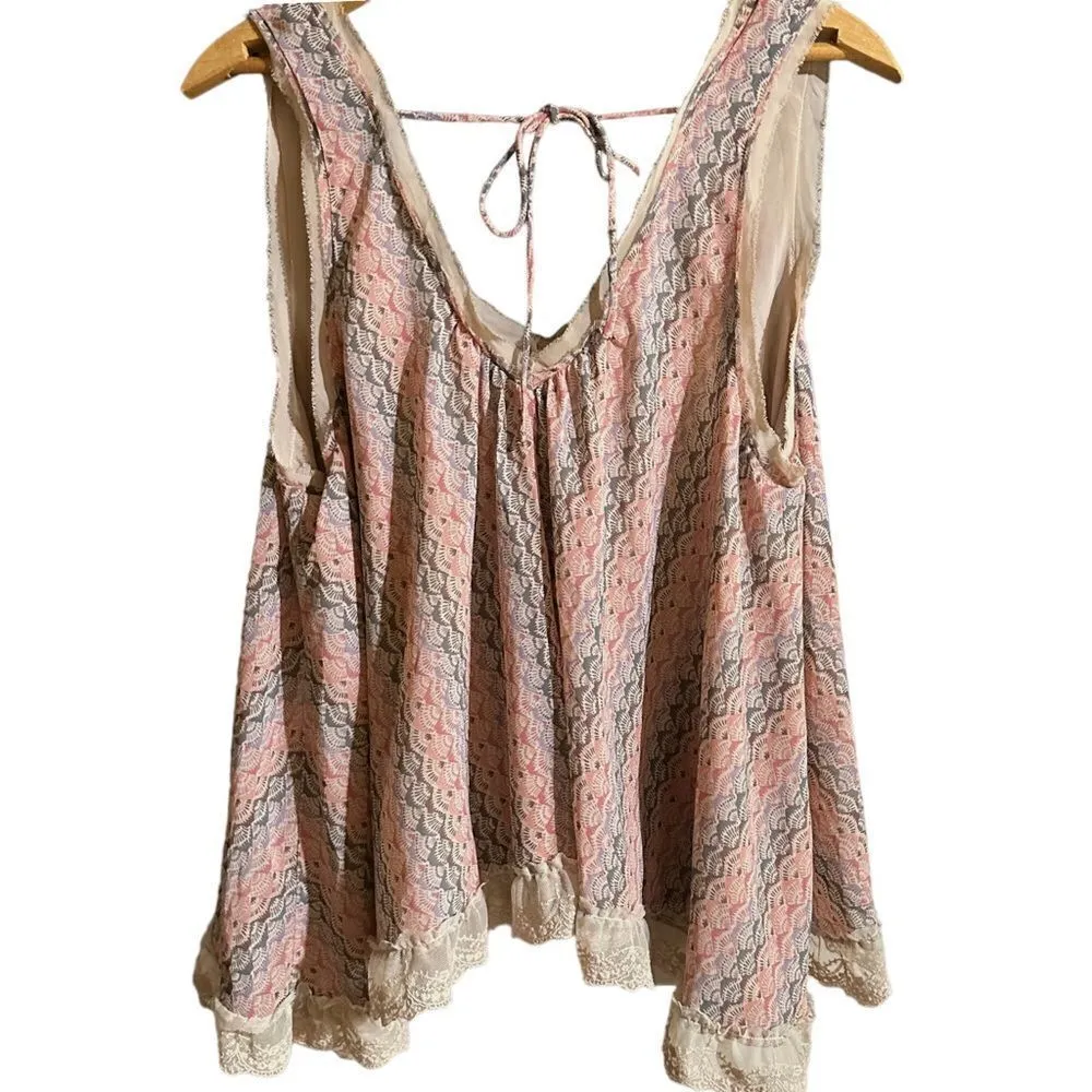 Free People Boho Trapeze Lace Top Size Large - Image 8